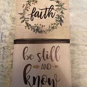 Inspirational Wall Art with Faith and Be Still Quotes
